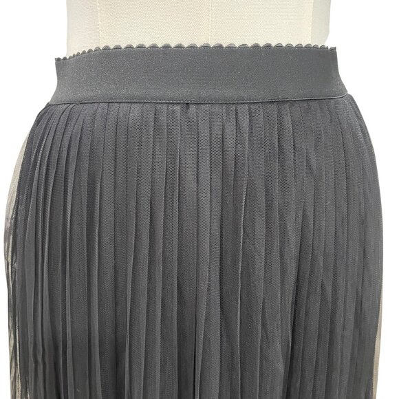 Zenana Black Pleated Tulle Midi Skirt XL Balletcore Coquette Romantic Whimsygoth - Picture 7 of 8